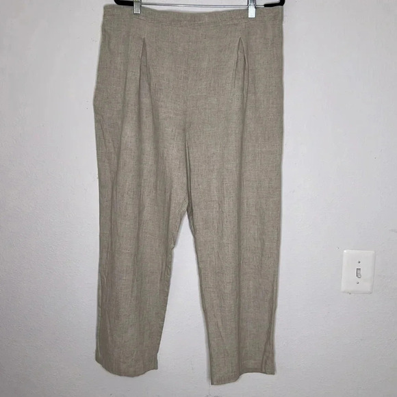 ORA Flax blend plus size pants size 2X with front pleats - Picture 1 of 4